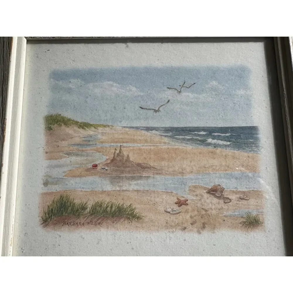 Set of 2 Coastal Beach Framed Prints Barbara Fleri Judy Mandolf - Picture 3 of 9